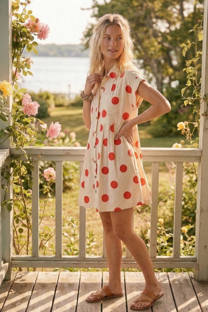 Polka Dot Button Down Dress