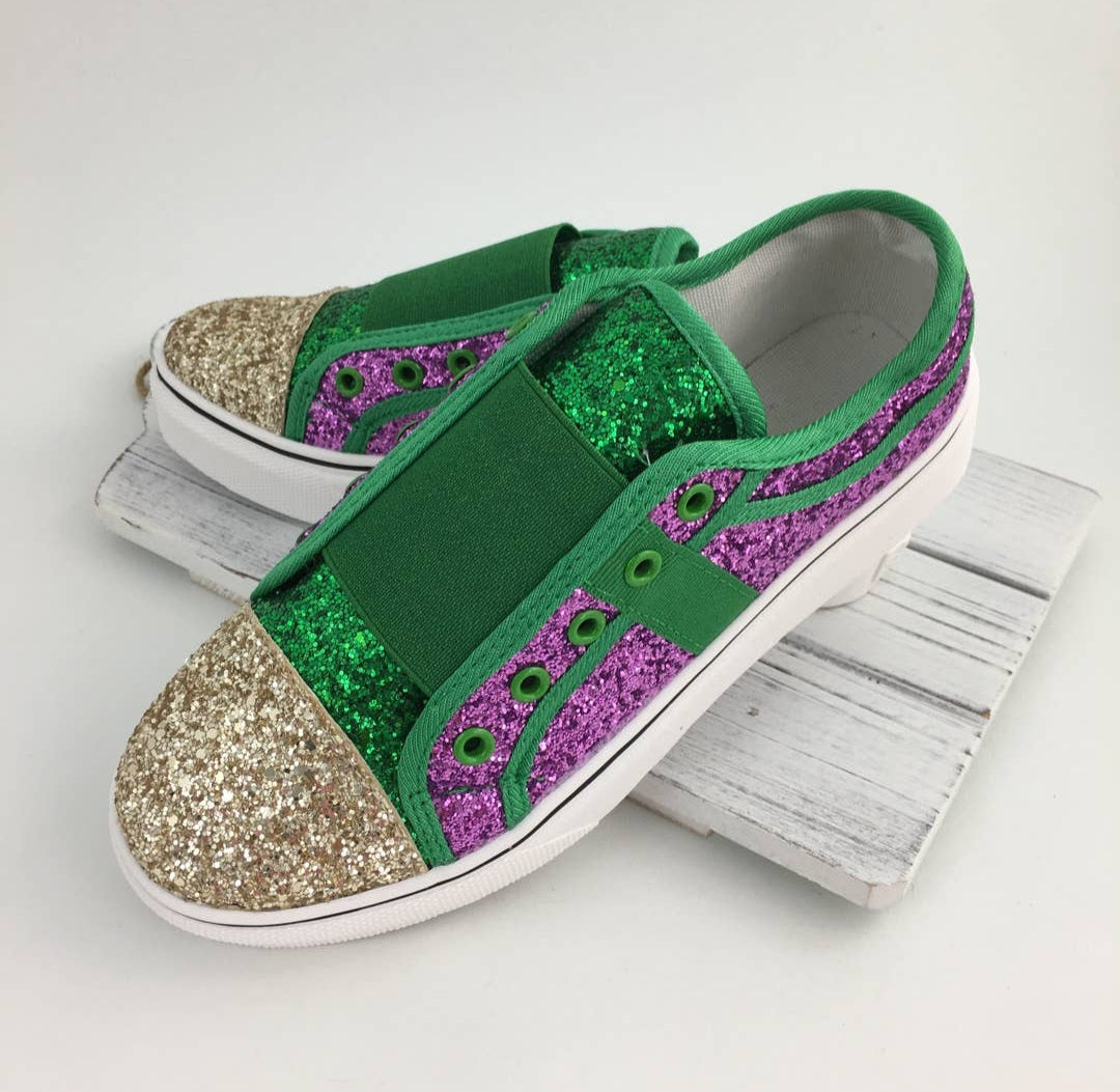 Mardi Gras Glitter Shoes