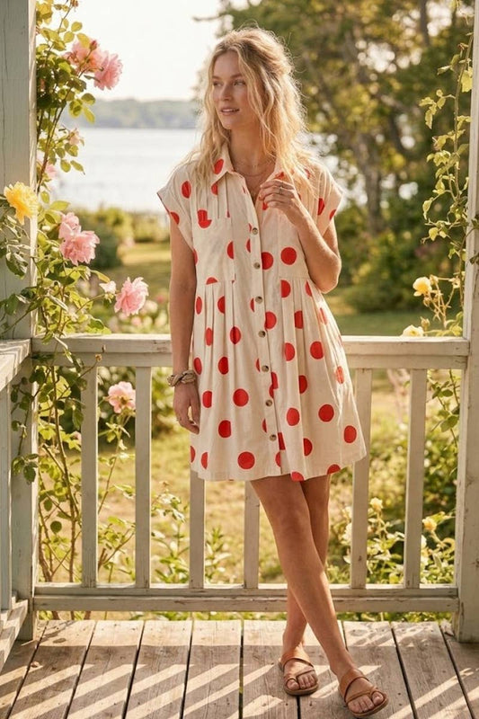 Polka Dot Button Down Dress