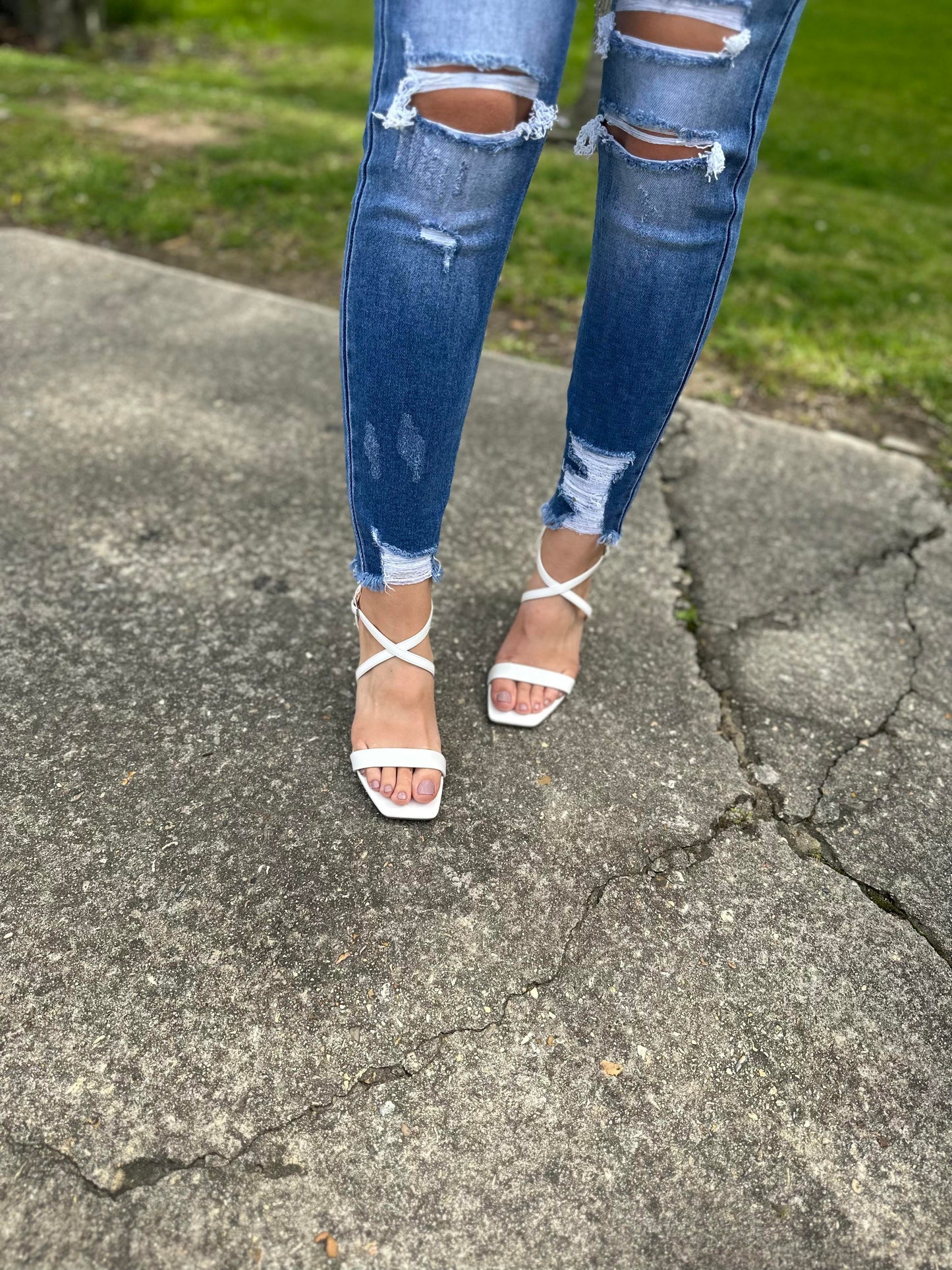 Flyaway Cross Strap Heel