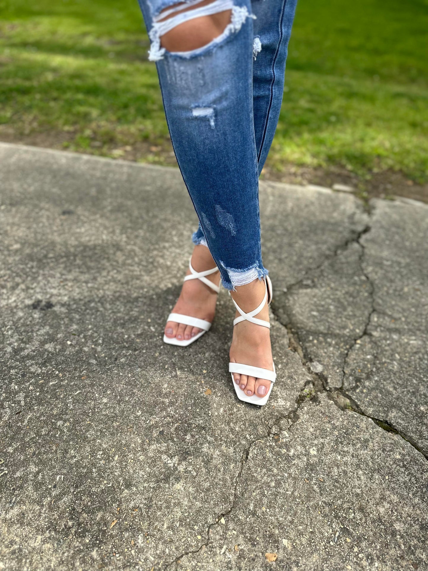 Flyaway Cross Strap Heel